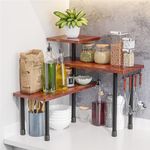 EIGEN Corner Shelf for Kitchen - Space-Saving Kitchen Storage Rack - Stylish Wooden Rack for Kitchen Storage -Modern 3-Tier Kitchen Rack for Kitchen Organizer Items and Storage (Corner Shelf - 3tier)