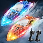 RC Boat for Kids,YEETFTC 2Pack LED 