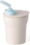 Miniware 1-2-3 Sip! Training Cup for Baby Toddler Self Feeding & Development, Tiny Cup Perfect for Baby Led Weaning, Non Drip Lid, Eco-Friendly, BPA Free, Dishwasher Safe (Vanilla + Aqua)
