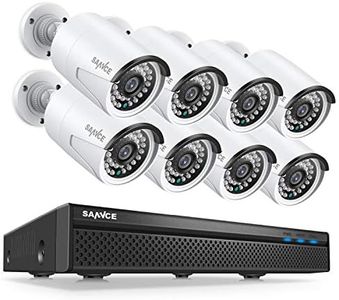 SANNCE 8CH POE NVR 5MP H.265 Kit de vidéosurveillance avec 8 IP Caméra 1080P,IP66 Waterproof Extérieure/Intérieure,Alerte par E-Mail et Facile Accès à Distance,sans HDD