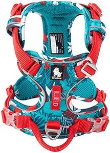 Harnais pour Chien en Nylon Souple Réfléchissant Réglable sans Traction pour Petit Grand Animal de Compagnie TLH5653(L, Bleu Camouflage)
