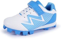 Sooneeya Molded Baseball Cleats Boys Outdoor Softball Cleat Girls Low Top Athletic Shoes Blue Size 1.5 M US Little Kid