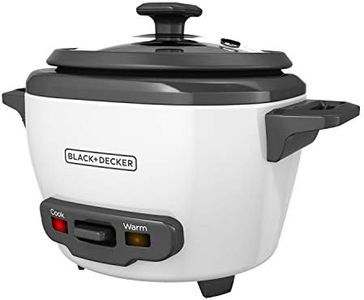 BLACK+DECKER 3-Cup Rice Cooker, RC503, 1.5-cup Uncooked Rice, Steaming Basket, Removable Non-Stick Bowl, One Touch