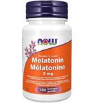 NOW Supplements Melatonin 3mg Peppermint Chewable Lozenges, 180 Count