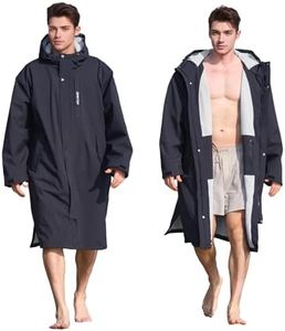 Owntop Swim Parka Windproof Surf Coat for Men Women- Waterproof Surf Poncho- Oversized Warm Swim Parka with Zipper Pockets Kid Youth Adult