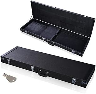 AW Electric Bass Guitar Hard Case Wooden Hard Shell Carrying Case Lockable with Key Square