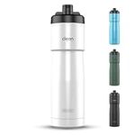 The Clean Hydration Co, Sport 23 Insulated Bike Water Bottle with Easy Clean Nozzle, Easy Squeeze for Cycling (Gloss White)
