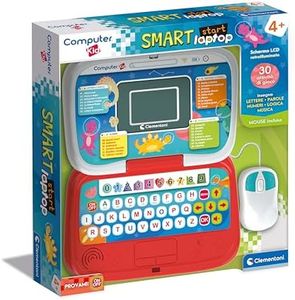 Clementoni Smart Start Laptop - Jeu éducatif 4 Ans, Ordinateur Kid, Cadeau électronique Parlant Italien, Ordinateur Enfant, Ordinateur Portable pour Apprendre des Lettres, Chiffres, Nouveaux Mots,