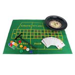 Leather&Arts 10 Inch Roulette Set Casino Game Kit Contains Plastic Roulette Wheel,Chips,Playing Cards,Felt Layout