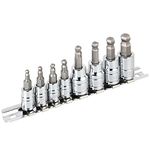 Powerbuilt 642402 SAE Wobble Ball Hex Bit Set, 8-Piece, Silver