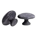 Healifty 2pcs Hot Stones Mushroom Shaped Massage Stones Warmer Natural Lava Basalt Hot Rock Guasha Tools for Body Face for Essential Massage Spa Massage Therapy( Black)