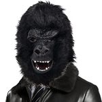 CreepyParty Black Gorilla Mask Chimp Wild Animal Latex Full Head Realistic Masks Fancy Dress Costume for Halloween Party Carnival Parade