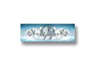 Ameedarshan 7 Horses Printed Air Conditioning Dust Cover Folding Designer Ac Cover For Indoor Split Ac (97 X 31 X 21) - Polyester