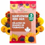 Mixed Sunflower Seeds for Planting Canada - 5 Varieties of Flower Seeds for Your Flower Garden, Flower Seeds for Cut Flowers Pollinator Butterfly and Bird Friendly