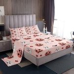 Feelyou Happy Halloween Bed Sheets Set King Size Cute Ghost Bed Set for Kids Boys Girls Pumpkin Lantern Deep Pocket Fitted Sheet Gothic Bats Breathable Soft Lightweight Microfiber