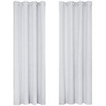 Deconovo Decorative Silver Dotted Line Foil Printed Blackout Curtains Thermal Insulated Curtains Eyelet Curtains for Baby Nursery 52 x 84 Inch Silver Grey 2 Panels