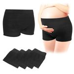 Maternity Knickers 4 Pcs Disposable Pants Postpartum Underwear Stretchable & Breathable Maternity Pants for Maternity/C-Section Recovery/Incontinence/Travel Black