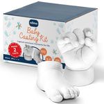 Niimo Baby Casting Kit 3D for Hand and Feet - Skin-Safe & Non-Toxic Foot & Hand Casting Kit with 2 Bags of Alginate & 2 Bags of Casting Powder, Personalised Baby Keepsake Gift, Makes 2 Casts