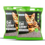 PETOSKA Activated Cat Litter- 10Kg | Green Apple Fragrance | Scoopable Bentonite Clay Cat Litter | Advanced Clumping Scented Litter Sand | 99.9% Dust Free | Natural | Odour Control Pack of 2