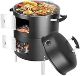 SUNLIFER Portable Charcoal BBQ Grill: Outdoor Small Charcoal Grills with Meat Smoker Combo for Backyard Patio Barbecue | Outdoor Smoking | Camping BBQ | Outside Cooking