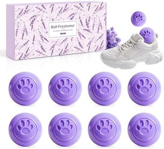 SCENTORINI Shoe Deodorizer Balls, 8 Pack Lavender Scent Sneaker Deodorizer Balls, Odor Eliminator for Smell Shoes Boots, Long Lasting Shoe Freshener for Gym Bags, Drawers and Small Spaces