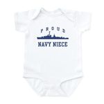 CafePress Proud Navy Niece - Cute Infant Bodysuit Baby Romper