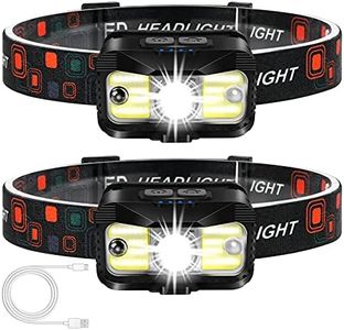 Headlamp Rechargeable, ALIPRET 1100 Lumen Super Bright Motion Sensor Head Lamp flashlight, 2-PACK Waterproof LED Headlight with White Red Light, 8 Modes Head Lights for Camping Cycling Running Fishing