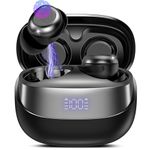 DUSONLAP Wireless Earbuds, Bluetooth 5.4 Headphones In Ear Noise Cancelling Earphones, 47H Playtime Mini Sleep Earbuds with LED Display, Touch Control, IPX7 Waterproof Ear Buds, USB-C, Black (2024)