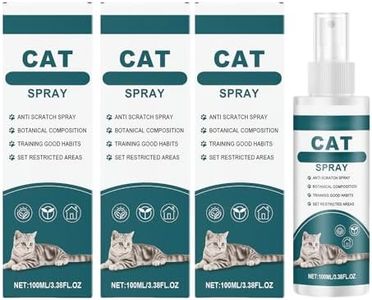Effective Cat Deterrent Spray, Natural Cat Repellent Indoor Outdoor, Safe Cats Scratch Deterrent for Furniture, Cats Spray Deterrents for Urine Marking in House, 3.38 FL Oz (3)