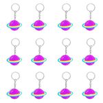 Toyseum 24 x Planet Keyrings for Party Bag Fillers, Ideal Kids Space Themed Favours for Boys or Girls, School Classroom Prizes or Rewards, Strong Chain, Pack of 24