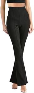 ADDYVERO Elastic Cotton Solid Stretchable Regular Fit Full Length Women Parallel Trouser (Black, 28)