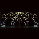 Christow Large Shooting Star Christmas Light Outdoor Wall Decoration, Energy Efficient LED Rope Light Silhouette, Flashing, Mains Operated, 220cm (Warm White & White)