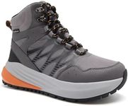 Men's Orthopedic Extra Wide Toe Waterproof Hiking Boots: Comfortable Plantar Fasciitis Arch Support Orthotic Pain Relief Trail Sneakers, Training Climbing Slip Resistant Walking Shoes Grey Size 10.5