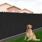 ITHWIU 6X50Ft Balcony Privacy Screen Cover Fence Windscreen, 90% UV Resistant Fabric Protective Covers Sunblock for Outdoor Patio Garden Yard Balcony Black