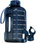 AQUAFIT 1 Gallon Water Bottle with Time Marker - Straw & Chug Lid - BPA Free Big Water Bottle with Straw - Gym Water Bottle with Handle - Motivational 1 Gallon Water Jug (128 oz, Nebula)