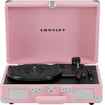 Crosley Cruiser Deluxe Vintage 3-Speed Bluetooth Suitcase Vinyl Record Player Turntable (Blush, CR8005E-BH)