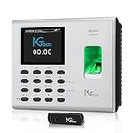 Time Clock - Fingerprint Time Clocks for Employees Small Business with Battery, WiFi Office Terminal Automatic Punch in and Out Time Card Machine with App for iOS Android (0 Monthly Fees)