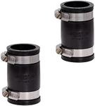 Fernco 1056-125 1-1/4-in. Flexible PVC Pipe Coupling for Cast Iron and Plastic Plumbing Connections, 2-Pack