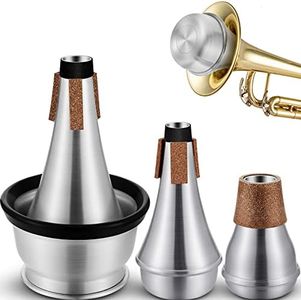 3 Pcs Trumpet Mute Set Small Practice Mute Trumpet Mute Silencer Cup Trumpet Mute All Aluminum Trumpet Mute for Beginners Students Jazz Classic Stage Performance Practice