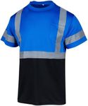 VENDACE Hi Vis Reflective Safety Shirts for Men ANSI Class 2 High Visibility Construction Work T Shirt(Blue,M)