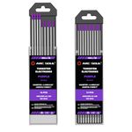 iBELL ARC SOUL High Stability Purple Tungsten Welding Rods 2.4mm Dia & 175mm Length for Various Alloy Types and Versatile Welding Needs with AC&DC Compatibility - Pack of 10