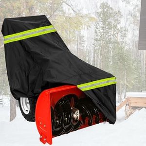 Chikia Snow Blower Cover Snowblower, fits Most Electric Tow Stage Snow Blower, 600D Heavy Duty Waterprrof Windproof Dustproof Ooutdoor Cover with Storage (66.9" L x 51.1" W x 31.5" H)