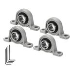 uxcell 4pcs KP004 Flanged Pillow Block Bearings 20mm Bore, Zinc Alloy Self Aligning Flange Mounted Bearings