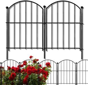 Thrivinest Decorative Garden Fence 21in x10ft, 10 Pack Rustproof Metal No Dig Fence Animal Barrier for Dog, Arched Flower Bed Edging Ornamental Wire Border Panel Fencing for Yard Patio Outdoor Decor