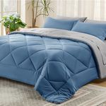 Bedsure Blue Comforter Set Queen - 