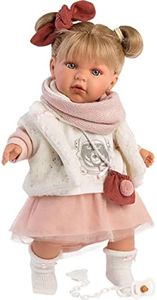 Julia Blonde Hair and Blue Eyes Doll, Baby Doll with Soft Body Including Trendy Outfit and Dummy 42 cm