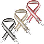 3Pcs Wide Shoulder Strap Adjustable Replacement Belt, Crossbody Bag Straps with Silver Buckles, Handbag Straps Belt Strap for Women Girl Canvas Bag Camera Bags Guitar, (3.8cm, 3Colors)