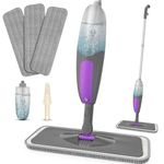 Spray Mop for Cleaning Floors - HOMSIER Microfibre Floor Mops Wet Dry Flat Mop with 550ML Refillable Bottle 3 Washable Pads Replacement, Dust Kitchen Mop for Wooden Laminate Tile Marble Hard Floors