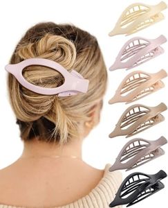 French Flat Hair Clips for Women - 6Pcs Flat Hair Claws for Thin Thick Hair Strong Hold No Slip Grip Hair Claw Clips for Women Girls (Polished(Morandi color series))
