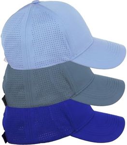 Daxton Air Cool Tech Hat Ventilated Micro Holes Structured High Profile Baseball Cap 3 Pack - Royal,Dusty Blue,Light Blue
